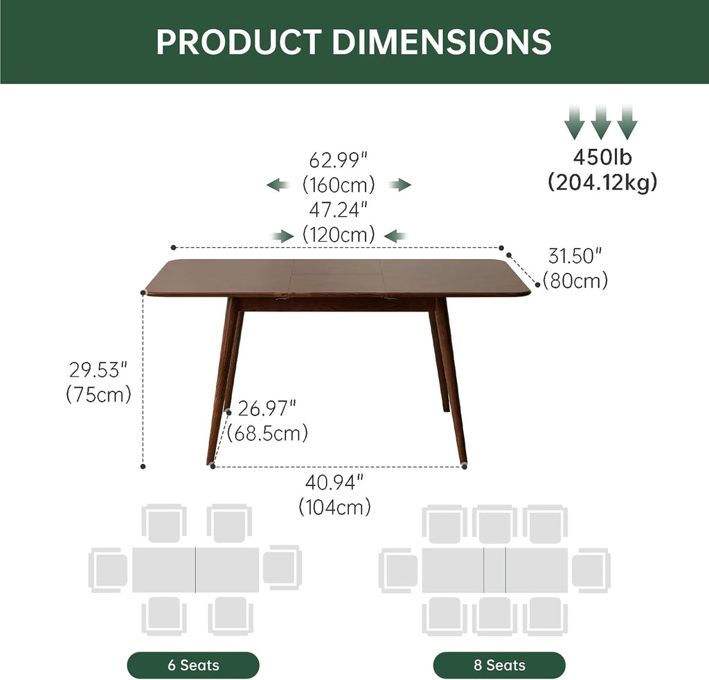Walnut Oak Extendable Table Bench Set
