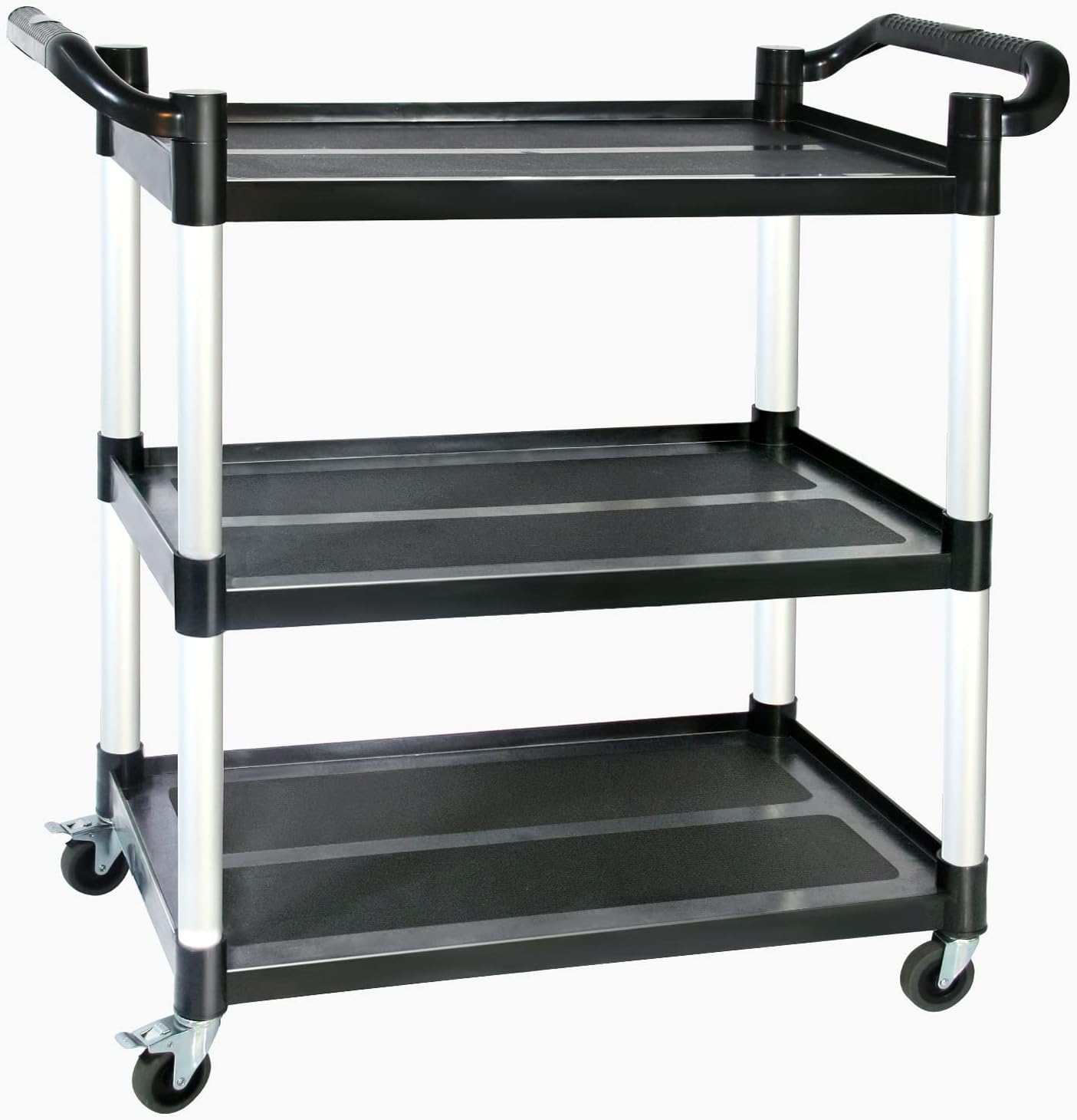 Black 3-Tier Heavy-Duty Service Cart