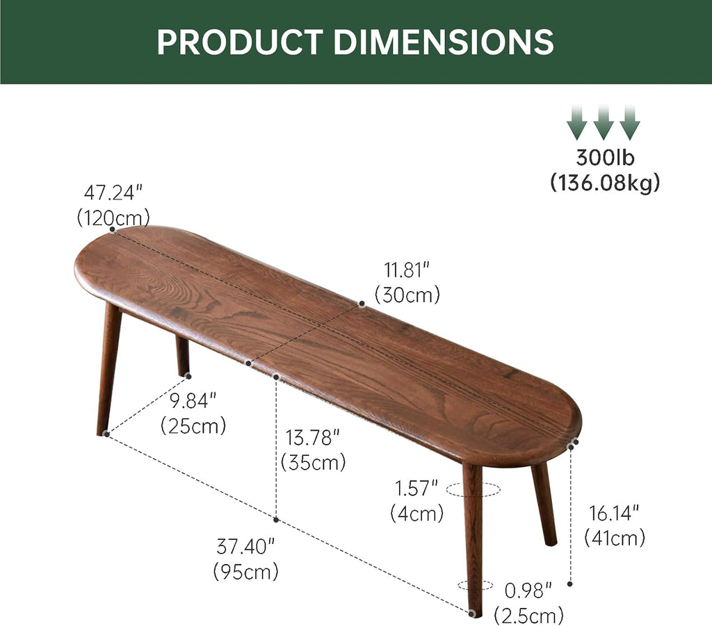 Walnut Oak Extendable Table Bench Set
