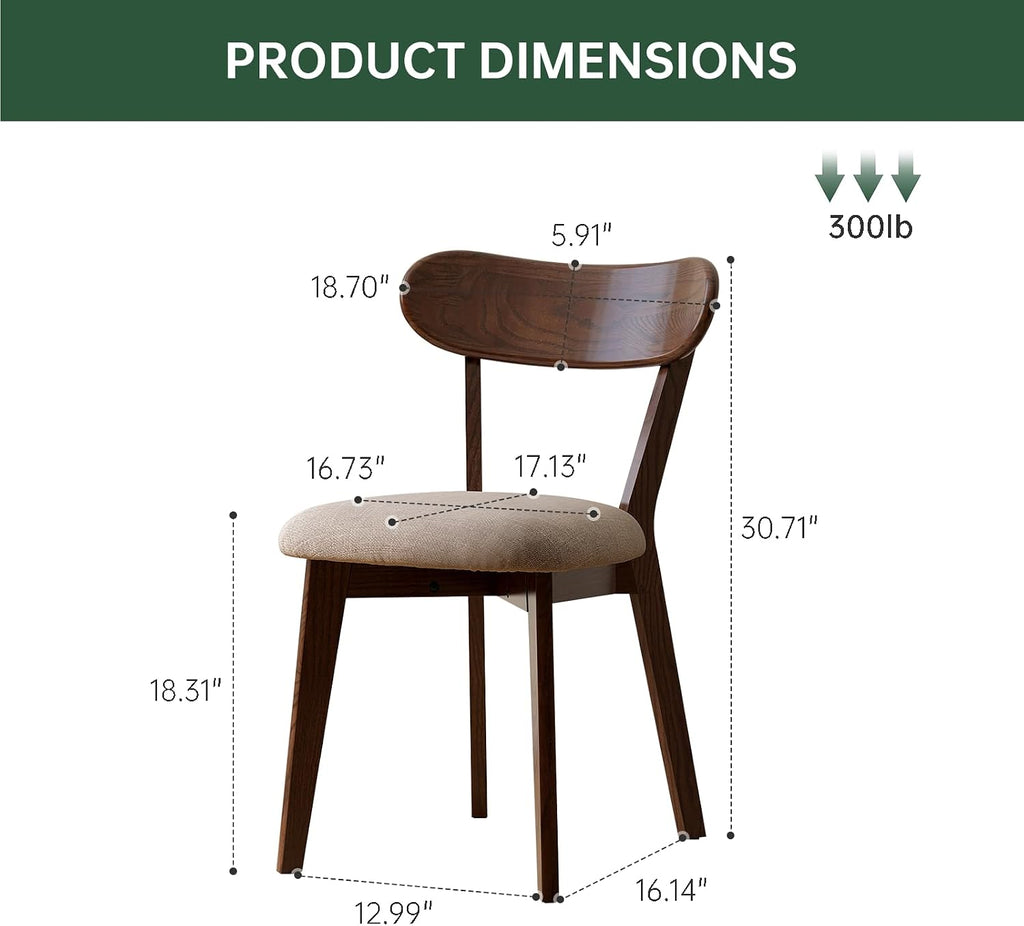 Walnut Oak Extendable Dining Table Set with 4 Cushion Chairs