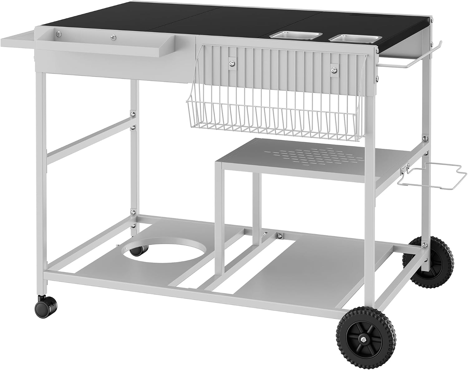 Rolling Black Countertop Kitchen Prep Cart