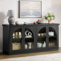 Black Arched Glass Door Modern Sideboard Cabinet