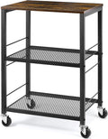 Brown 3-Tier Multifunctional Rolling Cart