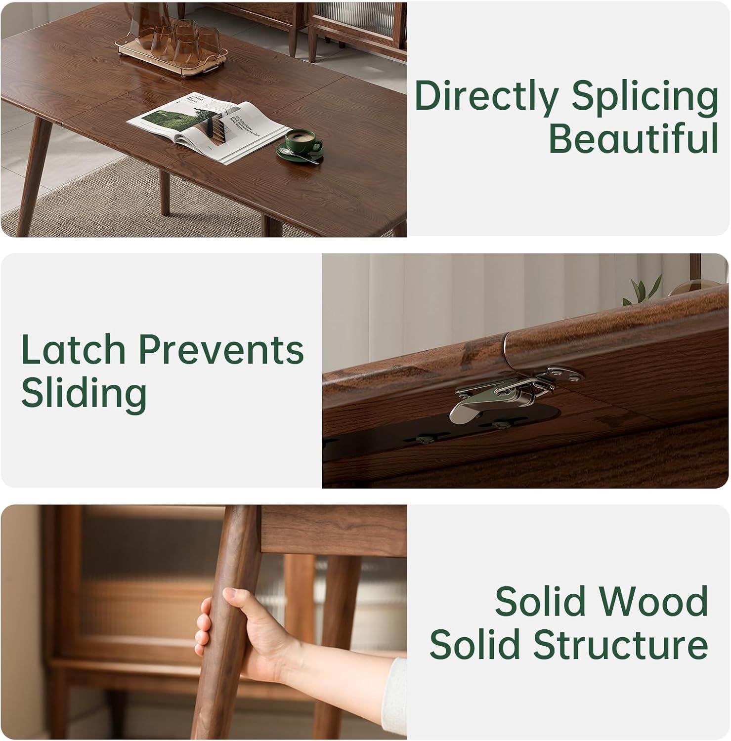 Walnut Oak Extendable Table Bench Set