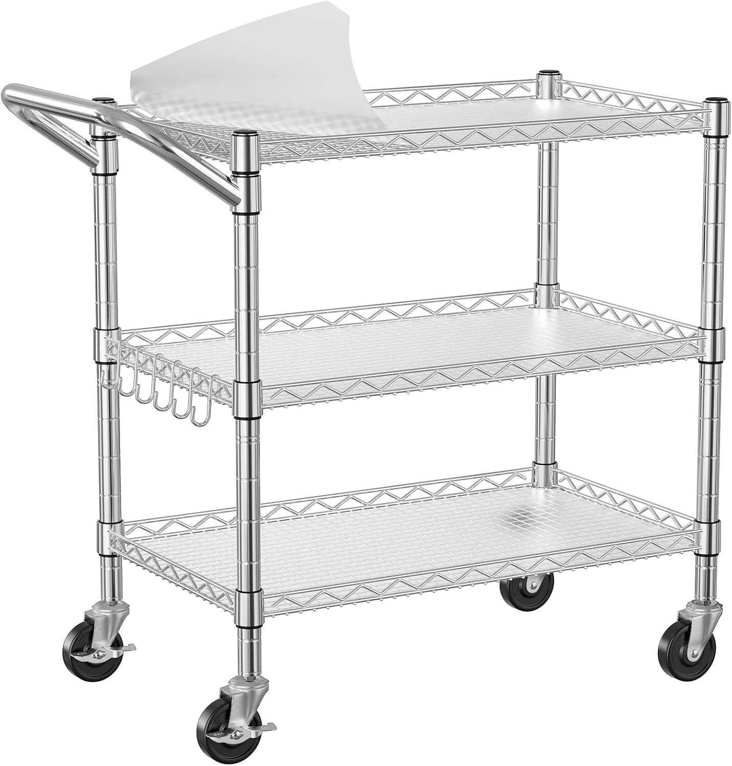 3-Tier Heavy Duty Rolling Metal Cart