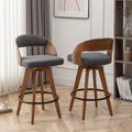 Gray Fabric Swivel Counter Stools Set 2