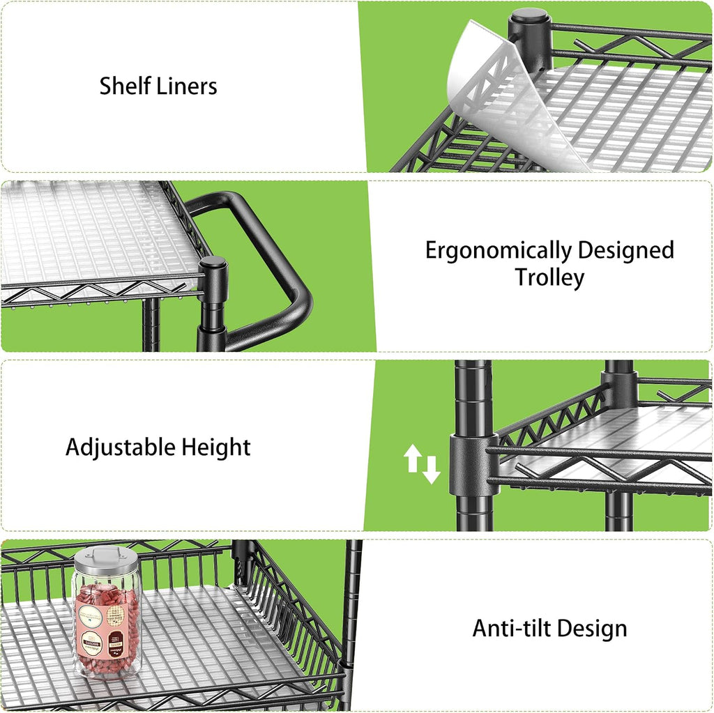 3-Tier Heavy-Duty Metal Rolling Utility CartWayfair