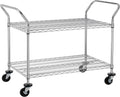 2-Tier Heavy-Duty Rolling Metal Cart