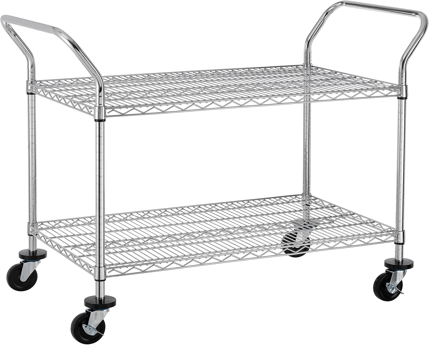 2-Tier Heavy-Duty Rolling Metal Cart