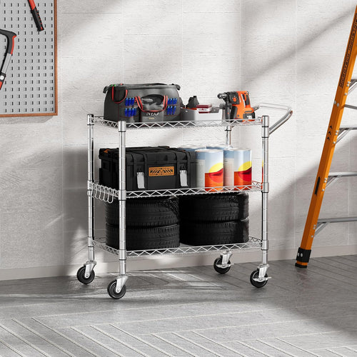 3-Tier Heavy Duty Rolling Metal Cart