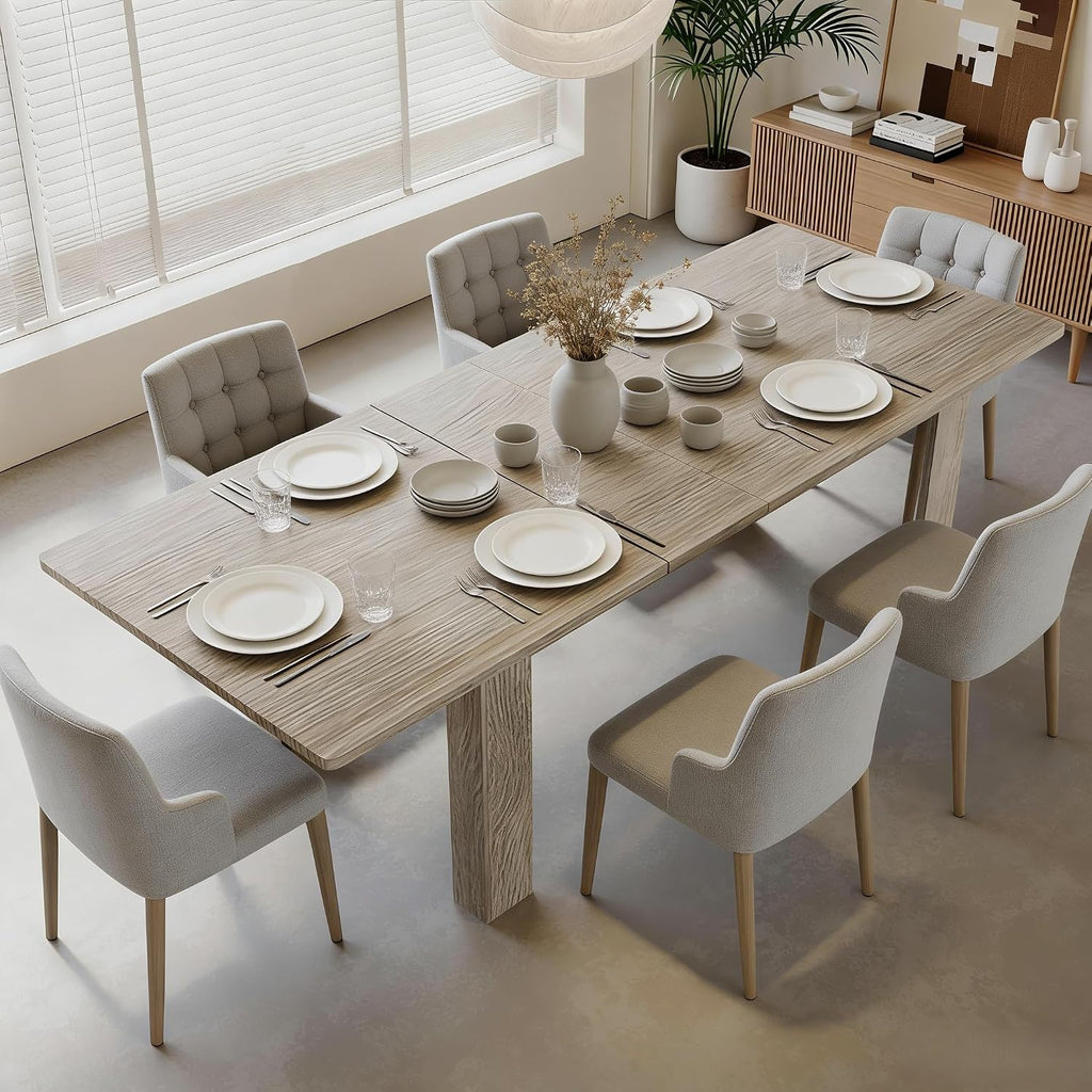 Oak Rectangular Slide-Out Leaf Extendable Dining Table