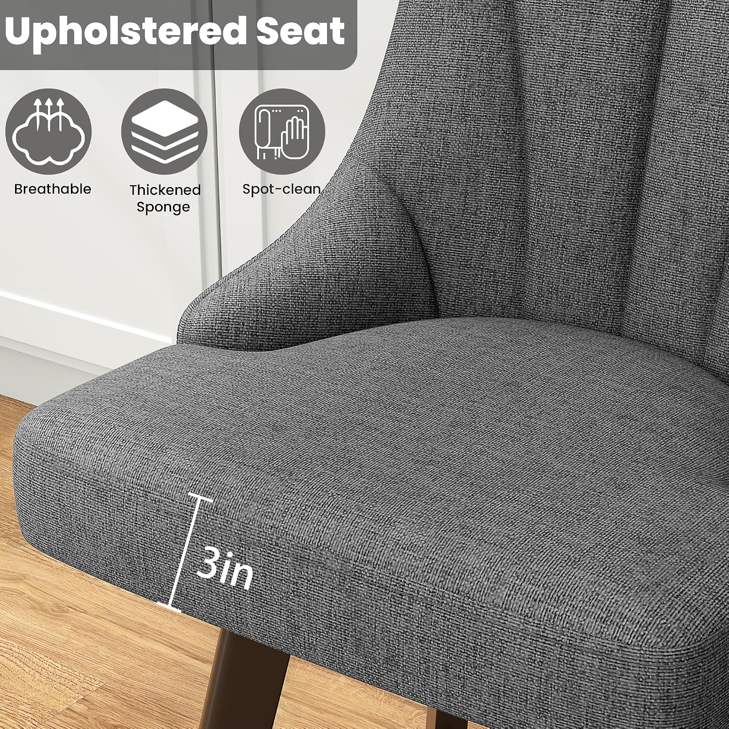 Dark Gray Wood Swivel Stools Set 2
