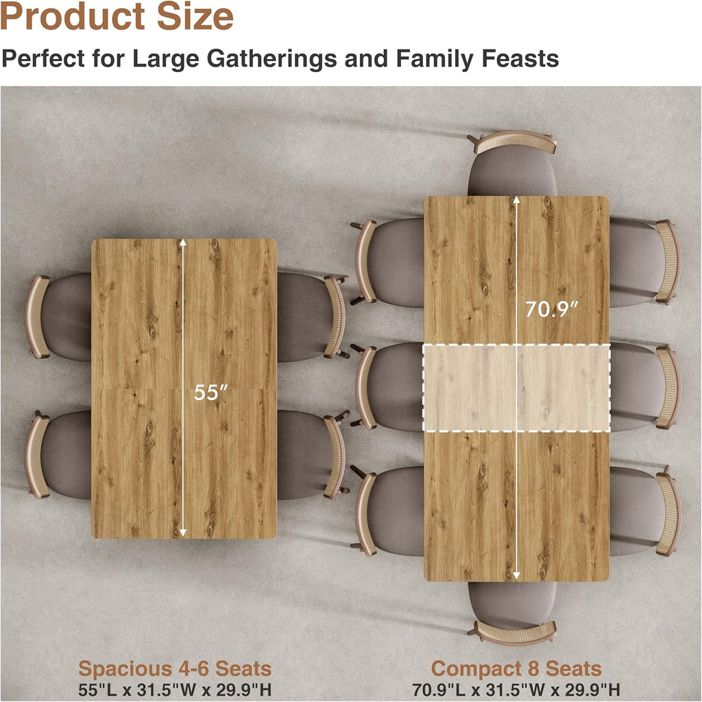 Oak Butterfly Leaf Extendable Dining Table
