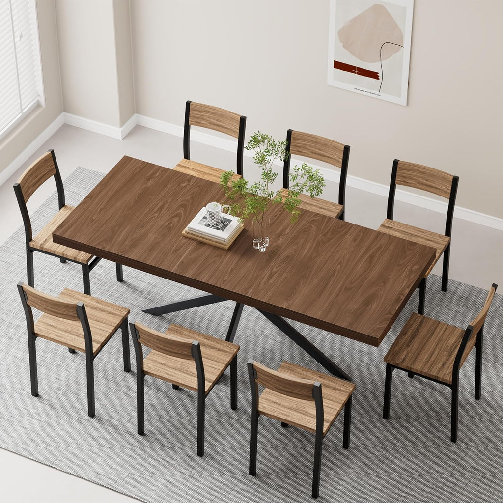 Walnut Farmhouse Extendable Dining Table