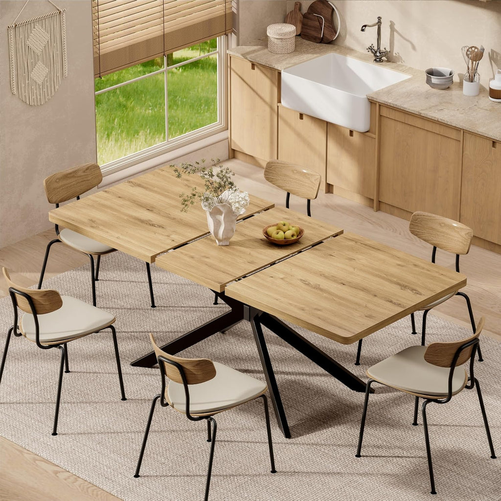 Oak Butterfly Leaf Extendable Dining Table