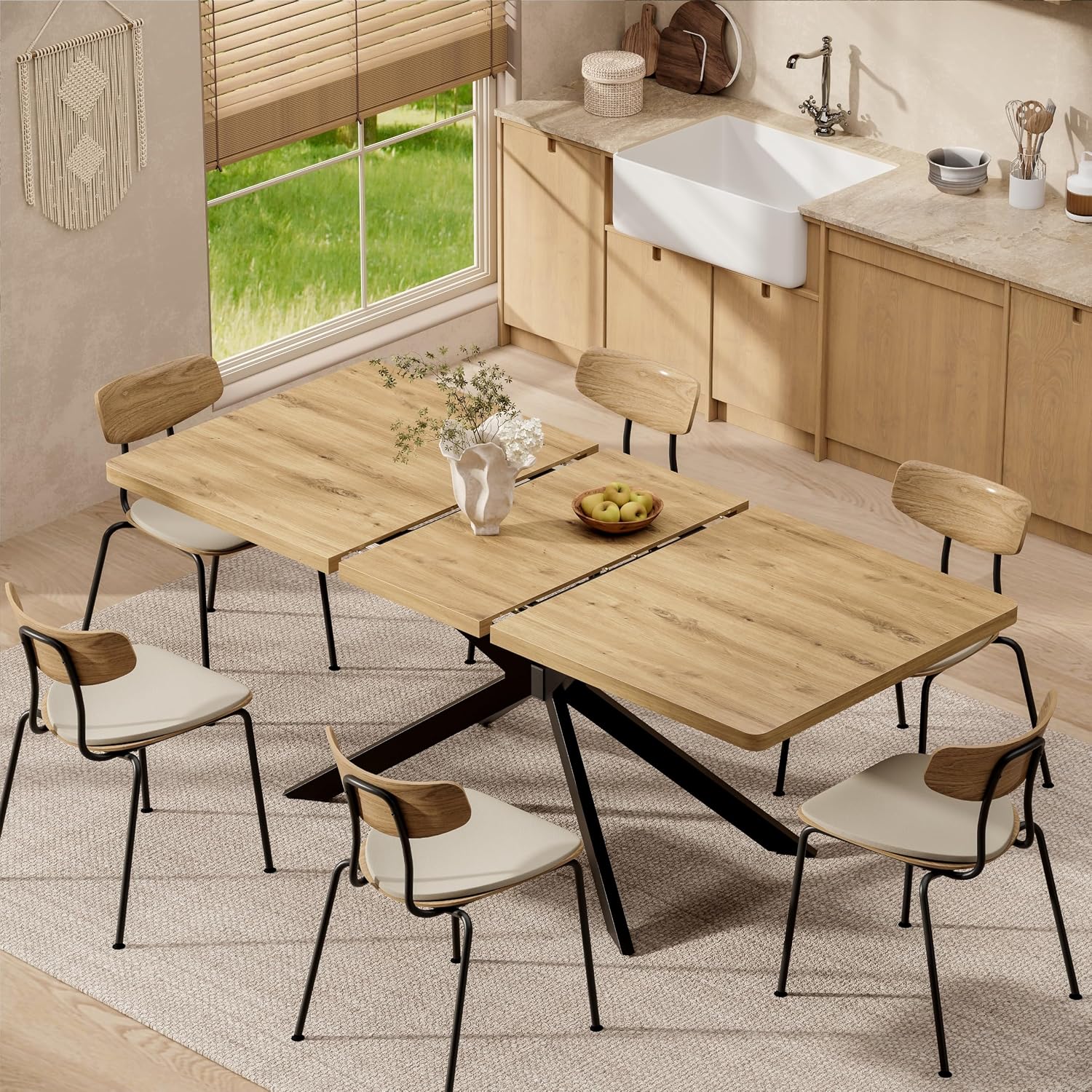 Oak Butterfly Leaf Extendable Dining Table