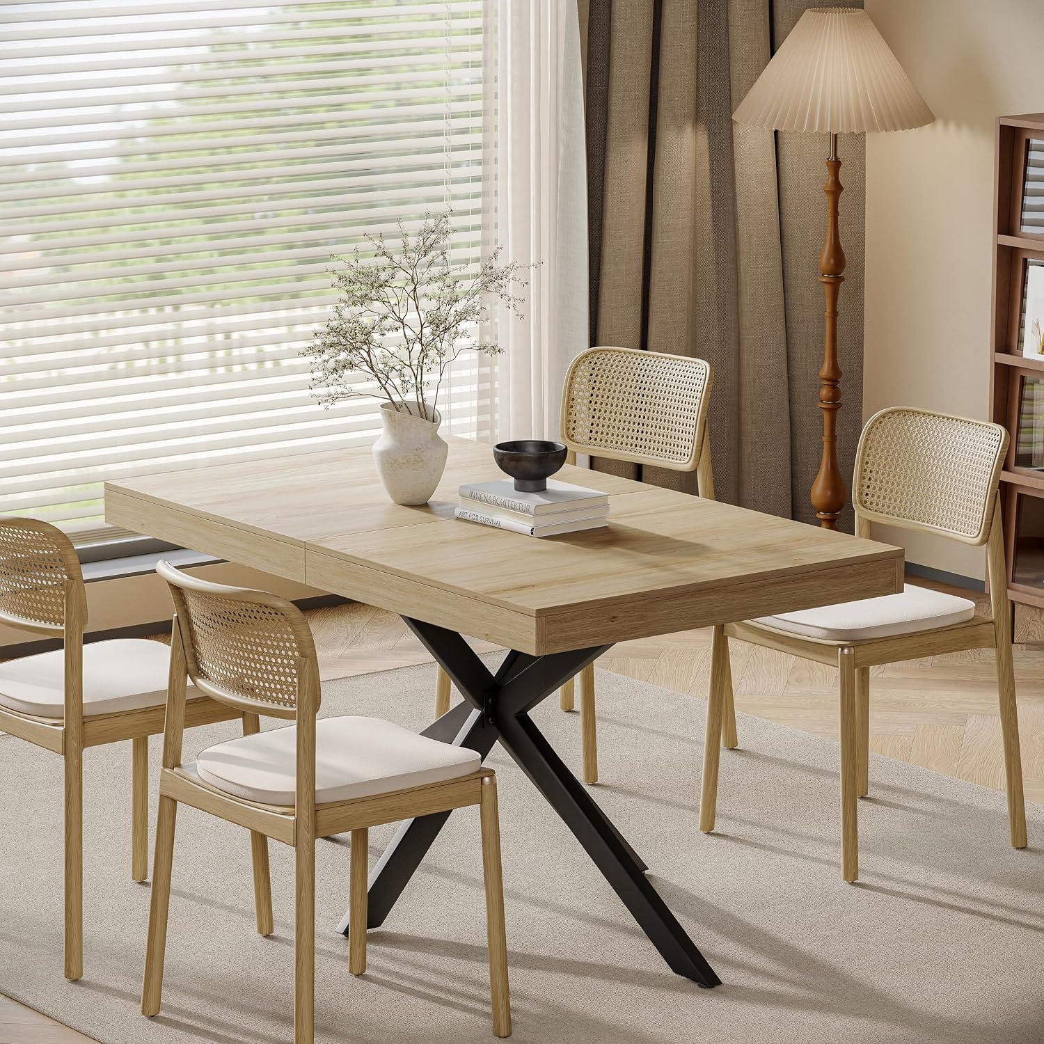 Oak Farmhouse Extendable Dining Table
