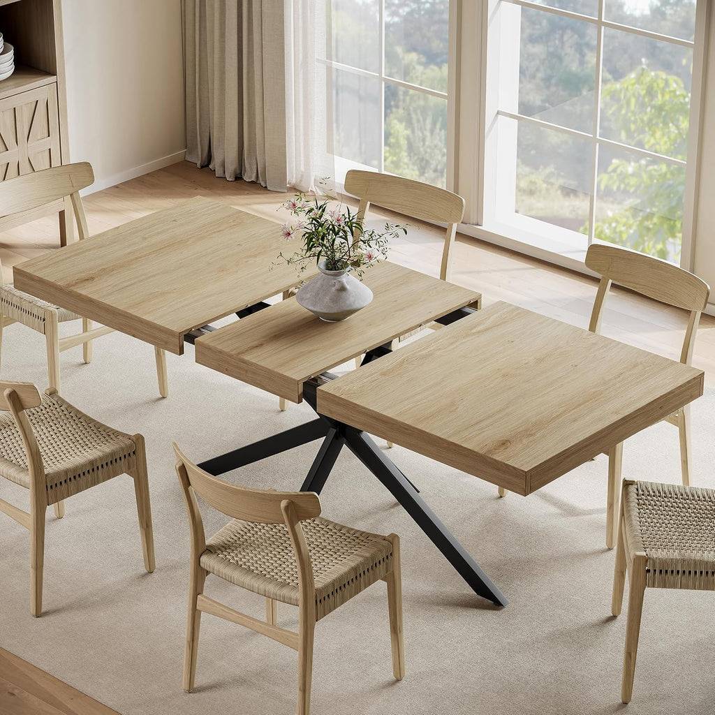 Oak Farmhouse Extendable Dining Table