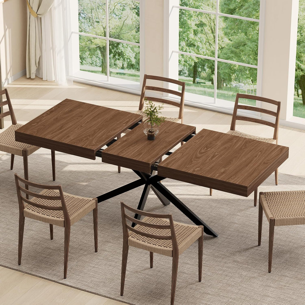 Walnut Farmhouse Extendable Dining Table